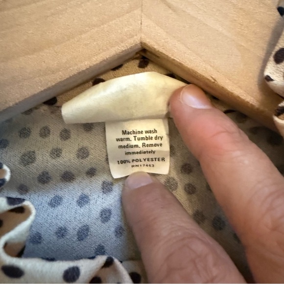 Vintage Fire Islander Womens Black Cream Polka Dot Ruffle Collar Blouse Size 18 - Picture 6 of 10